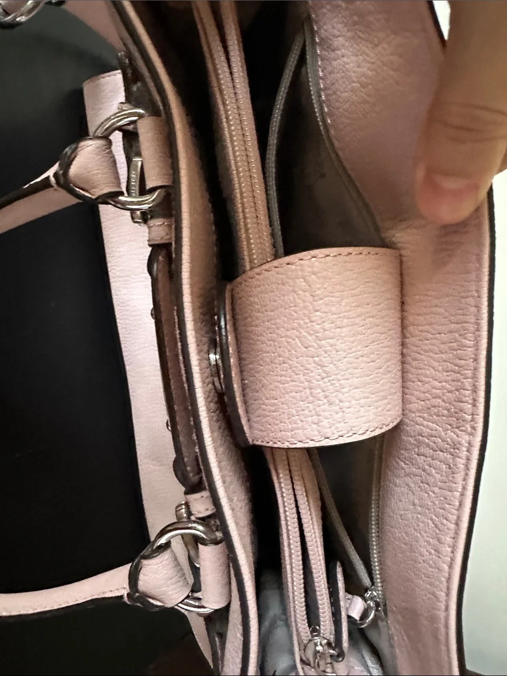 Michael Kors Blush Pink Leather Satchel with Signature Plate
